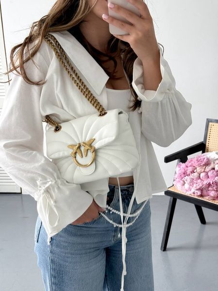 Pinko Love Bag Puff Butterfly Quilt White/Gold [оригінальна коробка] pink1011 фото