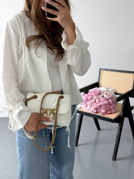 Pinko Love Bag Puff Butterfly Quilt White/Gold [оригінальна коробка] pink1011 фото