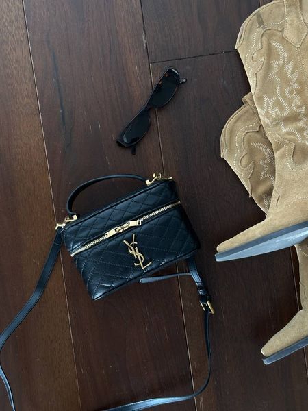 Saint Laurent Gaby Vanity Leather Shoulder Bag Black Гладка шкіра pr7009 фото