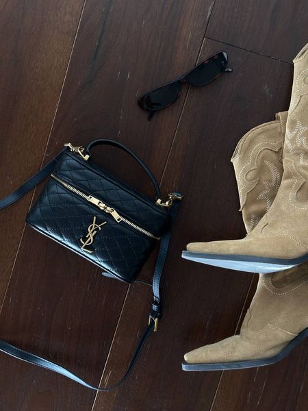 Saint Laurent Gaby Vanity Leather Shoulder Bag Black Гладка шкіра pr7009 фото