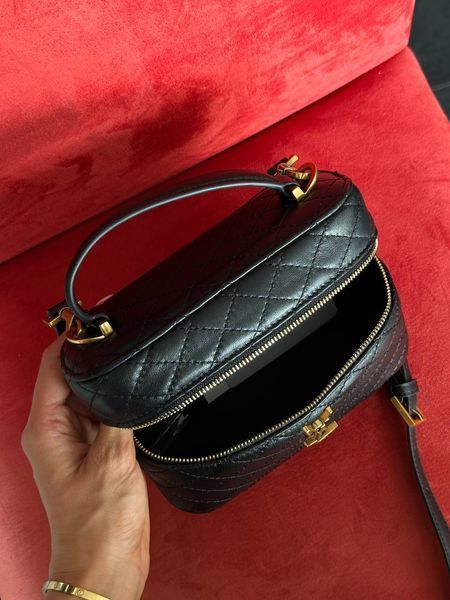 Saint Laurent Gaby Vanity Leather Shoulder Bag Black Гладка шкіра pr7009 фото