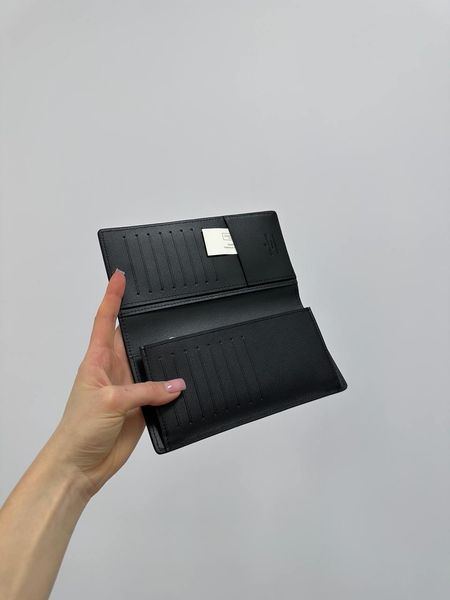 Гаманець Louis Vuitton Brazza Aerogram Black (великий, шкіряний, з кишенею для монет) 881711 фото