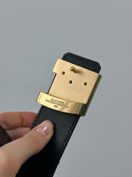 Louis Vuitton Shadow 40mm Belt Black/Gold &mdash; преміальний шкіряний ремінь із тисненням 6617241 фото