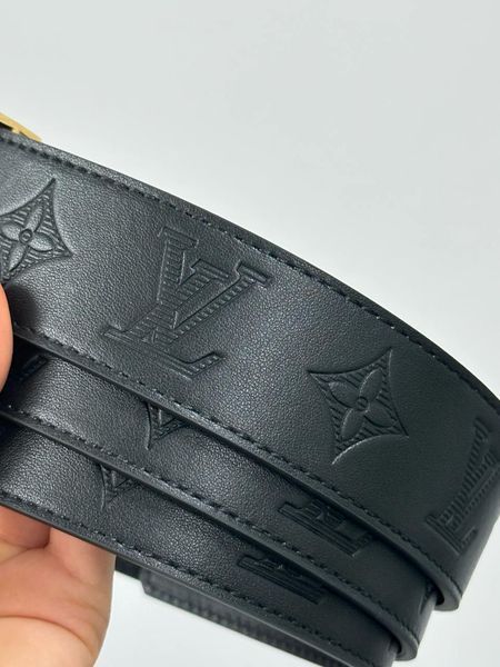 Louis Vuitton Shadow 40mm Belt Black/Gold &mdash; преміальний шкіряний ремінь із тисненням 6617241 фото