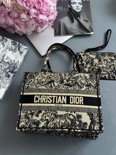 Dior Large Book Tote Ecru and Blue Dior Oblique Embroidery [оригінальна коробка] pr01271 фото