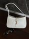 Saint Laurent Hobo Le 5 A 7 Leather Shoulder Bag in White pr00391 фото 7