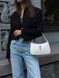 Saint Laurent Hobo Le 5 A 7 Leather Shoulder Bag in White pr00391 фото 9