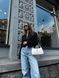 Saint Laurent Hobo Le 5 A 7 Leather Shoulder Bag in White pr00391 фото 13