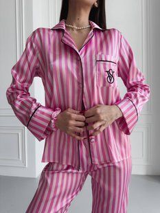 Піжама жіноча рожева у смужку Victoria's Secret 1163 фото