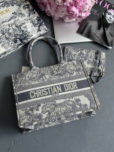 Dior Large Book Tote Ligt Grey Dior Oblique Embroidery [оригінальна коробка] pr01270 фото