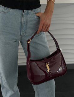 Saint Laurent Hobo Le 5 A 7 Leather Shoulder Bag in Red pr0039 фото