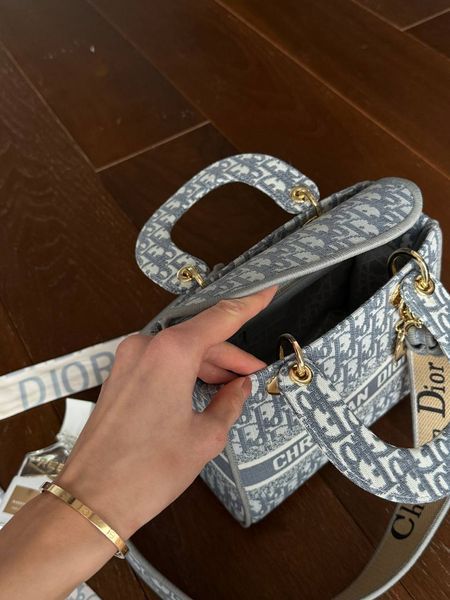 Christian Dior Medium Lady D-Lite Bag Light Grey [оригінальна коробка] pr01247 фото