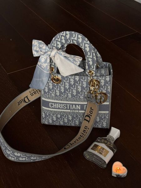 Christian Dior Medium Lady D-Lite Bag Light Grey [оригінальна коробка] pr01247 фото