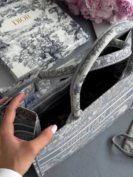 Dior Large Book Tote Ligt Grey Dior Oblique Embroidery [оригінальна коробка] pr01270 фото