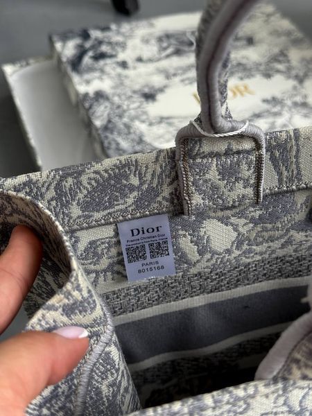 Dior Large Book Tote Ligt Grey Dior Oblique Embroidery [оригінальна коробка] pr01270 фото