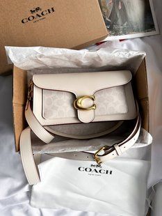 Сoach Tabby Shoulder Bag Signature Canvas MILK крафтова брендована коробка pr08811 фото