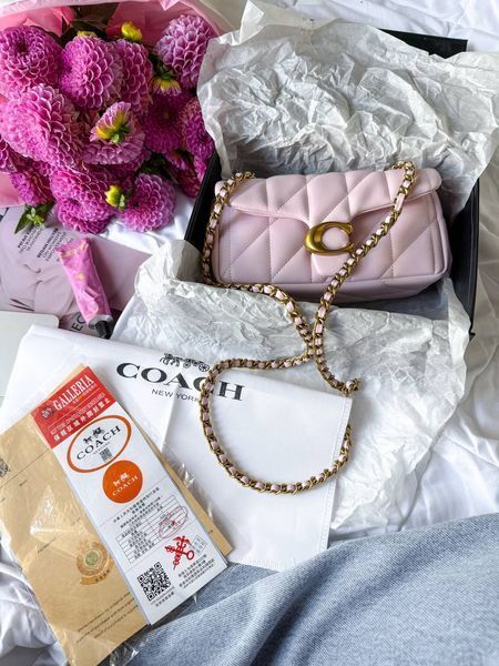 Coach Tabby Shoulder Bag With Pillow Quilting MINI Pink [магнітна коробка] pr0120 фото