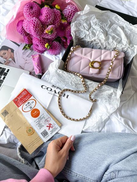 Coach Tabby Shoulder Bag With Pillow Quilting MINI Pink [магнітна коробка] pr0120 фото