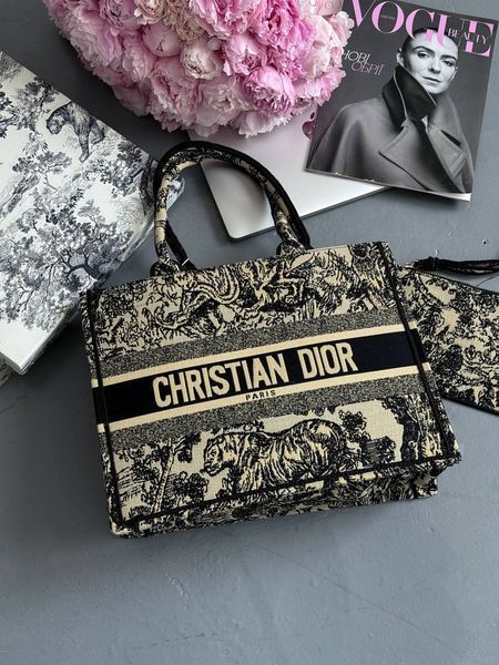 Dior Large Book Tote Ecru and Blue Dior Oblique Embroidery [оригінальна коробка] pr01272 фото