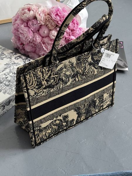 Dior Large Book Tote Ecru and Blue Dior Oblique Embroidery [оригінальна коробка] pr01272 фото