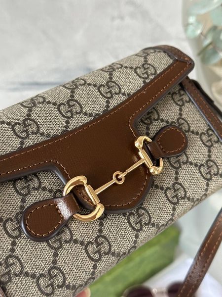 Gucci Horsebit 1955 mini bag Brown [оригінальна коробка] pr0433 фото