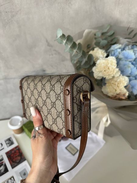 Gucci Horsebit 1955 mini bag Brown [оригінальна коробка] pr0433 фото