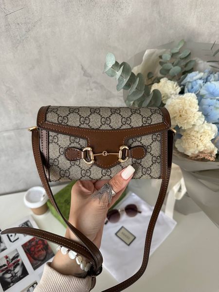 Gucci Horsebit 1955 mini bag Brown [оригінальна коробка] pr0433 фото
