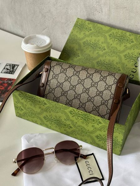 Gucci Horsebit 1955 mini bag Brown [оригінальна коробка] pr0433 фото