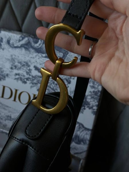 Saddle Bag with Strap Cherry Black Grained Calfskin pr01203 фото