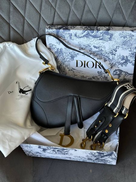 Saddle Bag with Strap Cherry Black Grained Calfskin pr01203 фото