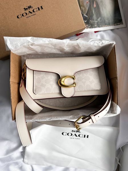 Сoach Tabby Shoulder Bag Signature Canvas MILK крафтова брендована коробка pr08811 фото
