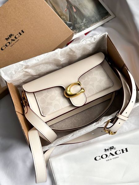 Сoach Tabby Shoulder Bag Signature Canvas MILK крафтова брендована коробка pr08811 фото