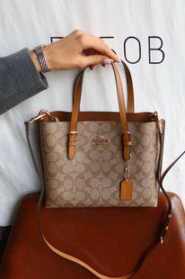 Coach Mollie Tote Bag In Signature Canvas Brown/Beige [оригінальна магнітна брендована коробка] pr0167 фото