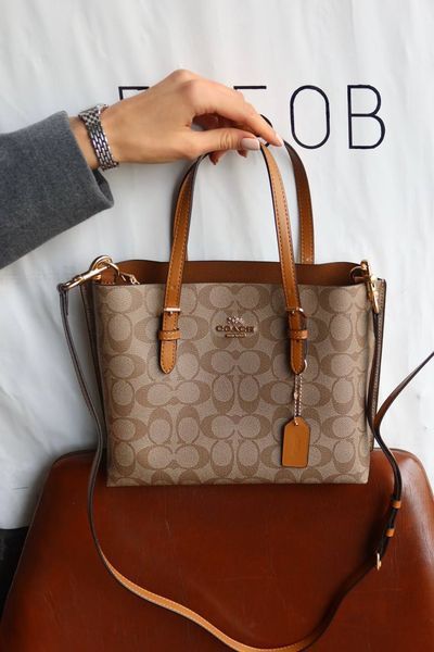 Coach Mollie Tote Bag In Signature Canvas Brown/Beige [оригінальна магнітна брендована коробка] pr0167 фото