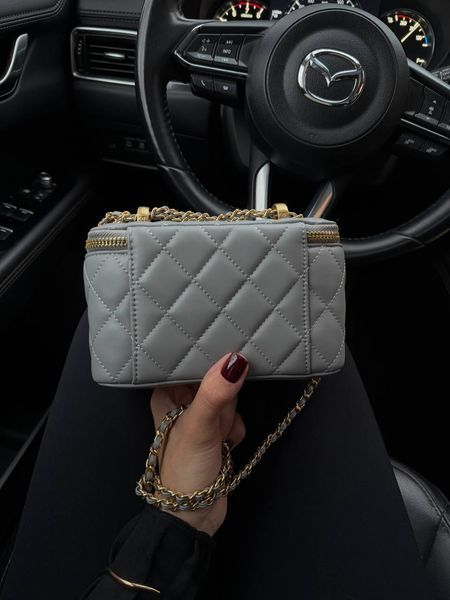 Chanel Classic Cream Lambskin Pearl Crush Vanity Bag Blue [магнітна коробка] pr7880 фото