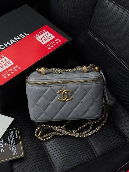 Chanel Classic Cream Lambskin Pearl Crush Vanity Bag Blue [магнітна коробка] pr7880 фото