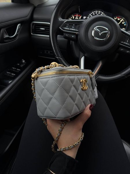 Chanel Classic Cream Lambskin Pearl Crush Vanity Bag Blue [магнітна коробка] pr7880 фото