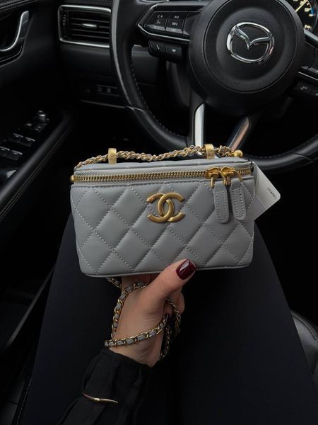 Chanel Classic Cream Lambskin Pearl Crush Vanity Bag Blue [магнітна коробка] pr7880 фото