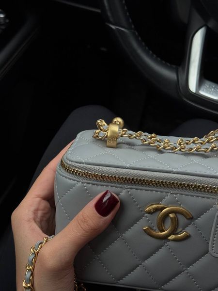 Chanel Classic Cream Lambskin Pearl Crush Vanity Bag Blue [магнітна коробка] pr7880 фото