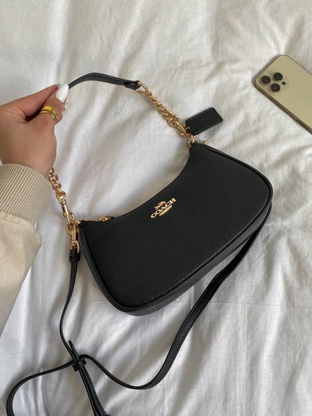 Coach Teri Shoulder Bag In Signature Canvas Black [крафтова коробка] pr97040 фото