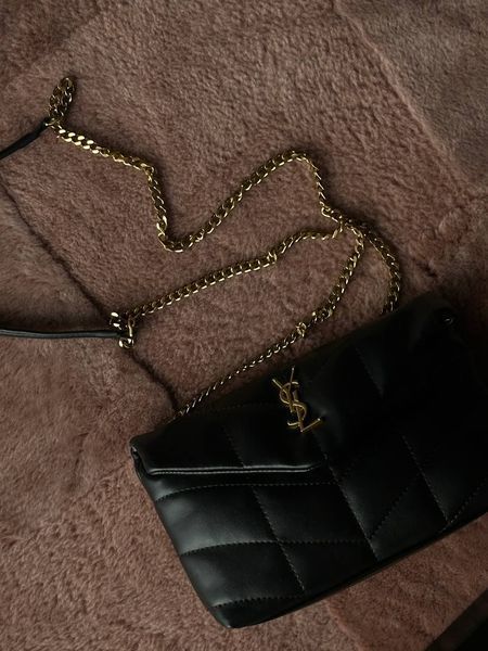Saint Laurent Puffer Small in Nappa Leather Black/Gold [звичайна брендована коробка] pr0010 фото