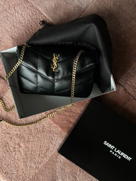 Saint Laurent Puffer Small in Nappa Leather Black/Gold [звичайна брендована коробка] pr0010 фото