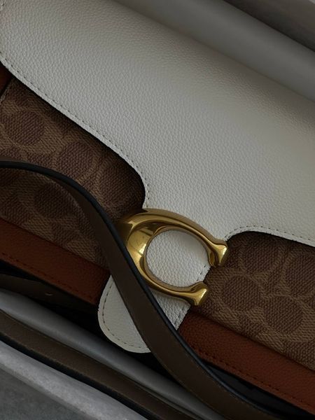 Сoach Tabby Shoulder Bag Signature Canvas White/Brown [крафтова брендована коробка] pr0082 фото