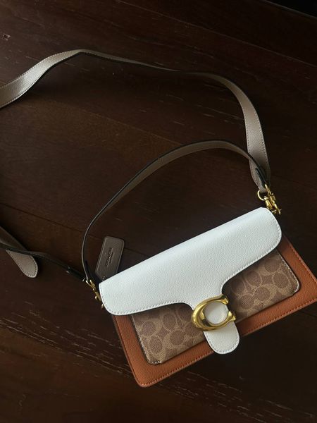 Сoach Tabby Shoulder Bag Signature Canvas White/Brown [крафтова брендована коробка] pr0082 фото