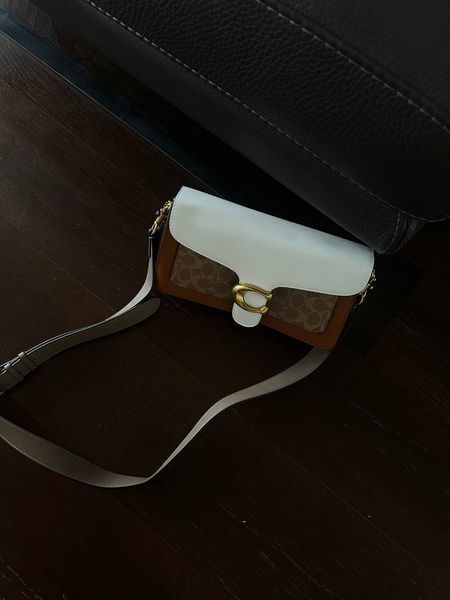 Сoach Tabby Shoulder Bag Signature Canvas White/Brown [крафтова брендована коробка] pr0082 фото