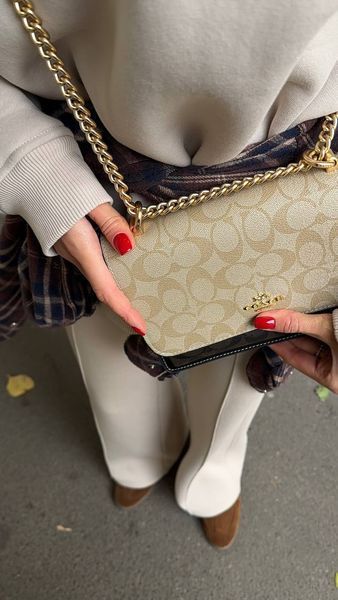 Coach Mini Klare Crossbody in Signature Canvas Beige/Black [оригінальна брендована коробка] pr0073 фото