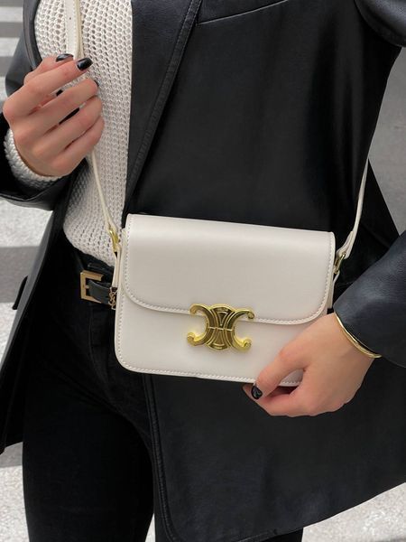 Celine Teen Triomphe Bag in Shiny Calfskin MILK PREMIUM [оригінальна коробка] pr0011 фото