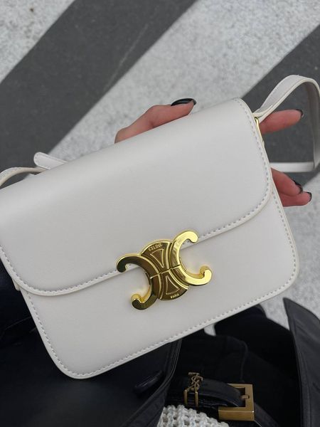Celine Teen Triomphe Bag in Shiny Calfskin MILK PREMIUM [оригінальна коробка] pr0011 фото