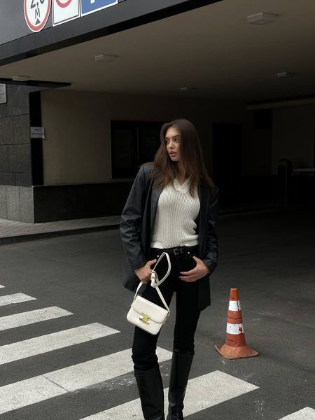 Celine Teen Triomphe Bag in Shiny Calfskin MILK PREMIUM [оригінальна коробка] pr0011 фото
