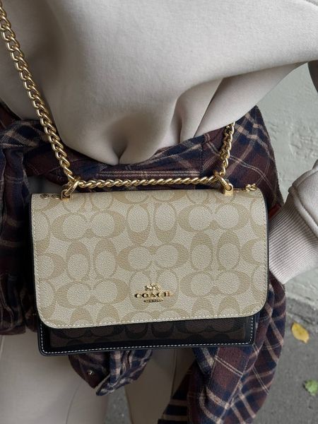 Coach Mini Klare Crossbody in Signature Canvas Beige/Black [оригінальна брендована коробка] pr0073 фото